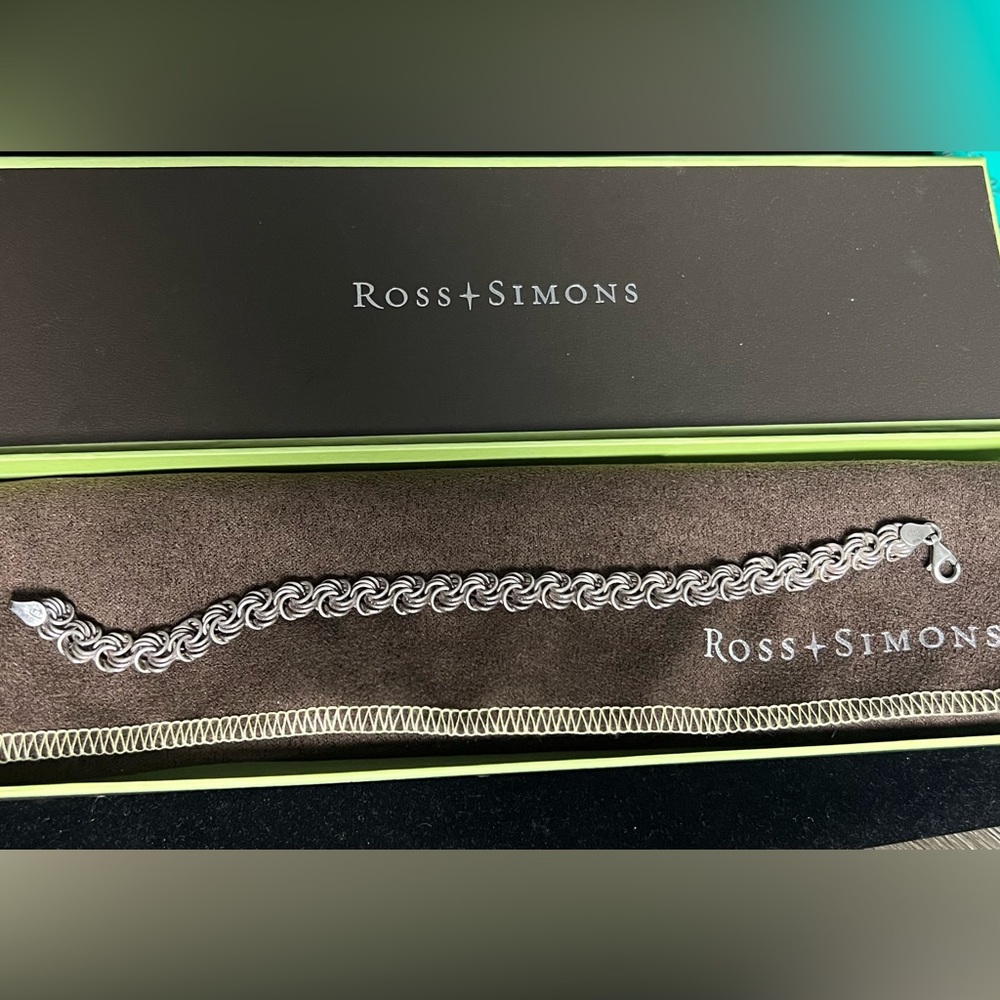 Ross-Simons 925 STERLING Silver Byzantine-Style Chain Bracelet